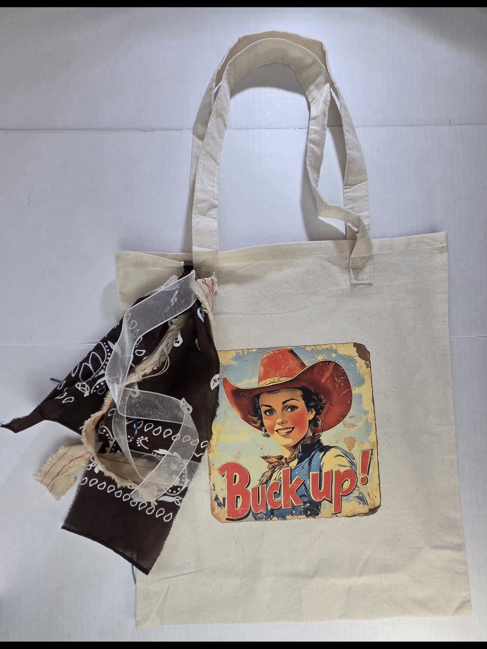 The "Buck Up, Buttercup" Cowgirl Canvas Tote